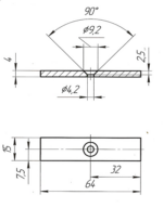 Неодимов магнит A64xB15xC4-Ø4.2 mm (S) - Image 3