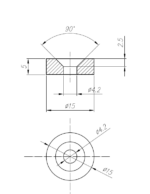 Неодимов магнит D15xd4.2xH5 mm (S) - Image 3